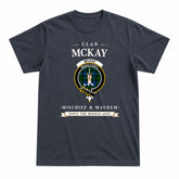 McKay Modern Tartan Crest Mischief and Mayhem T-shirt