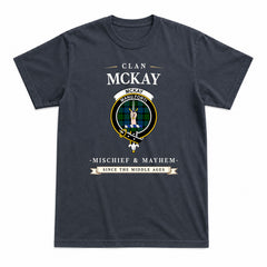 McKay Modern Tartan Crest Mischief and Mayhem T-shirt
