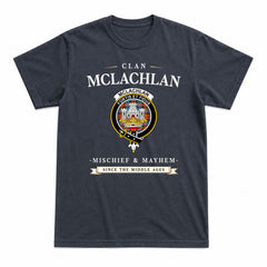 McLachlan Ancient Tartan Crest Mischief and Mayhem T-shirt