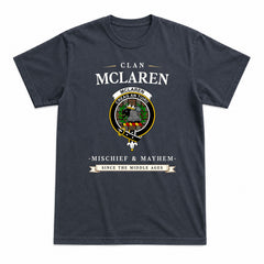 McLaren Weathered Tartan Crest Mischief and Mayhem T-shirt