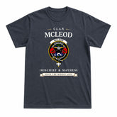 McLeod of Harris Modern Tartan Crest Mischief and Mayhem T-shirt