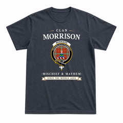 Morrison Red Ancient Tartan Crest Mischief and Mayhem T-shirt