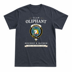 Oliphant Ancient Tartan Crest Mischief and Mayhem T-shirt