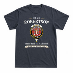 Robertson Weathered Tartan Crest Mischief and Mayhem T-shirt