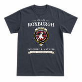 Roxburgh District Tartan Crest Mischief and Mayhem T-shirt