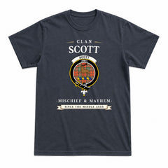 Scott Ancient Tartan Crest Mischief and Mayhem T-shirt