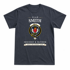 Smith Modern Tartan Crest Mischief and Mayhem T-shirt