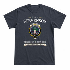 Stevenson Tartan Crest Mischief and Mayhem T-shirt