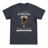 Stirling (of Keir) Tartan Crest Mischief and Mayhem T-shirt