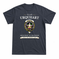 Urquhart Modern Tartan Crest Mischief and Mayhem T-shirt