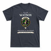 Watson Modern Tartan Crest Mischief and Mayhem T-shirt