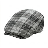 Douglas Grey Modern Tartan Flat Caps