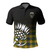 Fraser (of Lovat) Yellow Tartan Crest Polo Shirt - Thistle Black Style