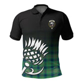 Kennedy Ancient Tartan Crest Polo Shirt - Thistle Black Style