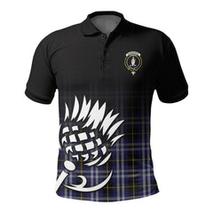 Kilmarnock Tartan Crest Polo Shirt - Thistle Black Style