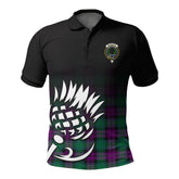 McArthur – Milton Tartan Crest Polo Shirt - Thistle Black Style