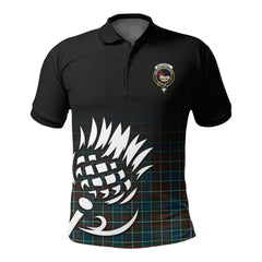 McConnell Tartan Crest Polo Shirt - Thistle Black Style