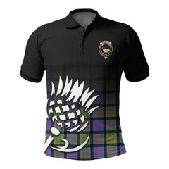 McDonald Ancient Tartan Crest Polo Shirt - Thistle Black Style