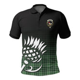McDonald Lord of the Isles Hunting Tartan Crest Polo Shirt - Thistle Black Style