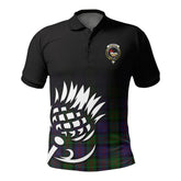 McDonald Tartan Crest Polo Shirt - Thistle Black Style