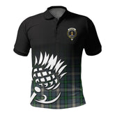 McDowell (MacDowell) Tartan Crest Polo Shirt - Thistle Black Style