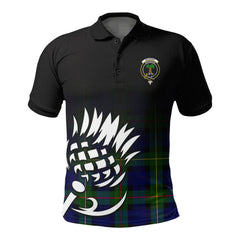 McEwan Modern Tartan Crest Polo Shirt - Thistle Black Style