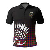 McIntyre Modern Tartan Crest Polo Shirt - Thistle Black Style