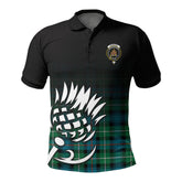 McKenzie Ancient Tartan Crest Polo Shirt - Thistle Black Style