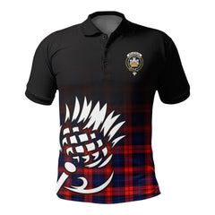 McLachlan Modern Tartan Crest Polo Shirt - Thistle Black Style