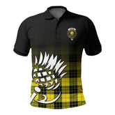 McLeod of Lewis Modern Tartan Crest Polo Shirt - Thistle Black Style