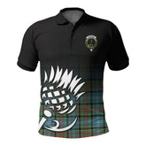 Porterfield Tartan Crest Polo Shirt - Thistle Black Style