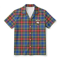 Bethune Modern Tartan Crest Hawaiian Shirt