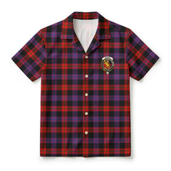Broun Modern Tartan Crest Hawaiian Shirt