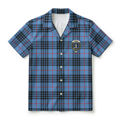 MacKay Blue Tartan Crest Hawaiian Shirt