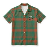 Menzies Green Ancient Tartan Crest Hawaiian Shirt