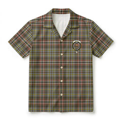 Scott Green Weathered Tartan Crest Hawaiian Shirt