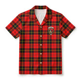 Wallace Hunting Red Tartan Crest Hawaiian Shirt