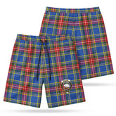 Bethune Modern Tartan Crest Men's Beach Shorts