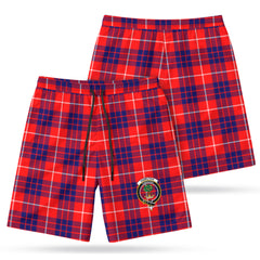 Hamilton Modern Tartan Crest Men's Beach Shorts
