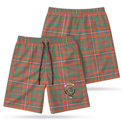 MacKinnon Ancient Tartan Crest Men's Beach Shorts