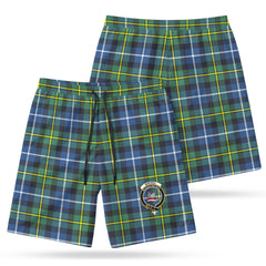 MacNeil of Barra Ancient Tartan Crest Men's Beach Shorts