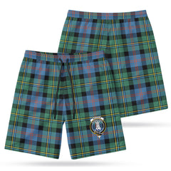 Malcolm Ancient Tartan Crest Men's Beach Shorts
