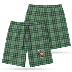 McDonald Lord of the Isles Hunting Tartan Crest Men's Beach Shorts
