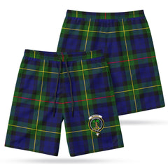 McEwan Modern Tartan Crest Men's Beach Shorts