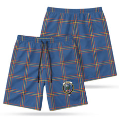 McLaine of Loch Buie Hunting Ancient Tartan Crest Men's Beach Shorts