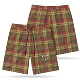 McMillan Old Weathered Tartan Crest Men's Beach Shorts