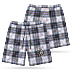 McRae Dress Modern Tartan Crest Men's Beach Shorts
