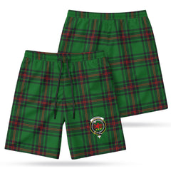 Primrose Tartan Crest Men's Beach Shorts
