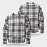 Douglas Grey Modern Tartan Crest Sweater