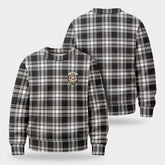 Menzies Black - White Modern Tartan Crest Sweater
